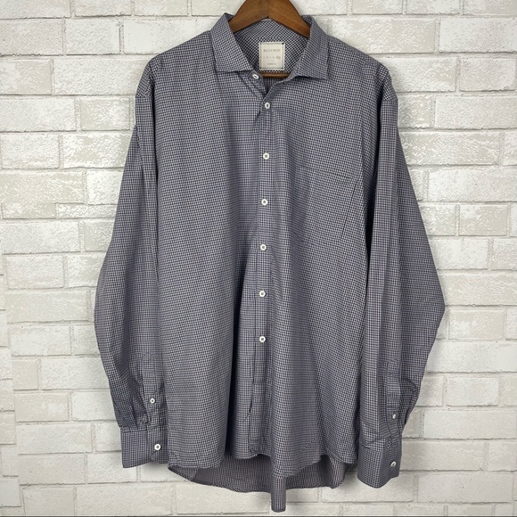 Billy Reid Professional Standard Fit Gingham Checked Business Button Shirt XXL - Picture 2 of 8